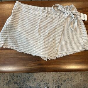 Altar'd State Gray Striped Wrap Skort